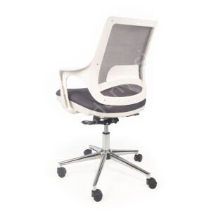 Regal Krom Ayaklı Çalışma Koltuğu Beyaz Siyah
