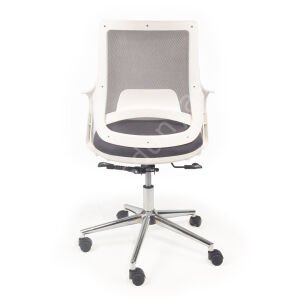 Regal Krom Ayaklı Çalışma Koltuğu Beyaz Siyah