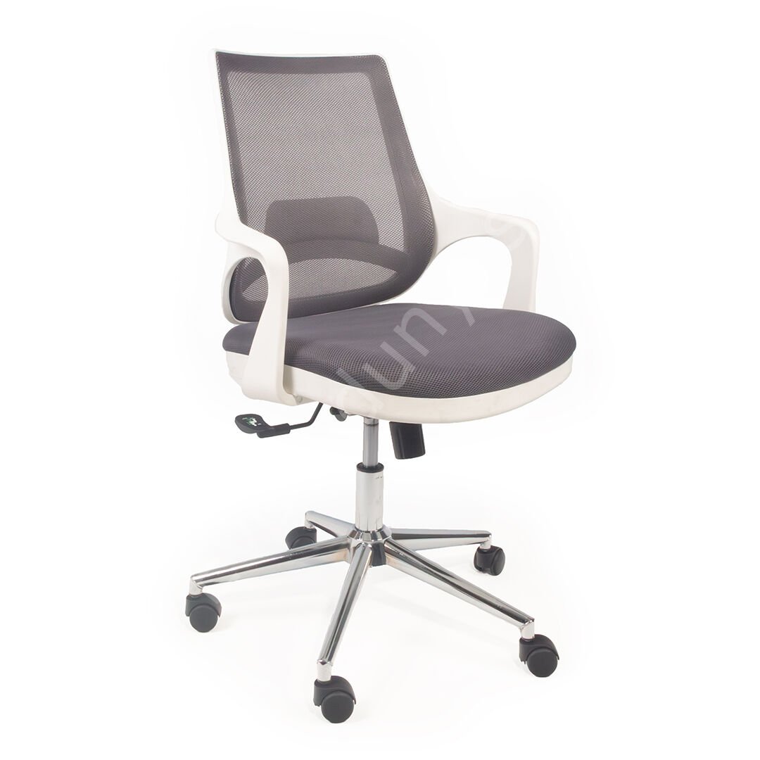 Regal Krom Ayaklı Çalışma Koltuğu Beyaz Siyah