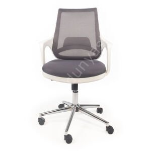 Regal Krom Ayaklı Çalışma Koltuğu Beyaz Siyah