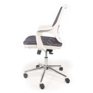 Regal Krom Ayaklı Çalışma Koltuğu Beyaz Siyah