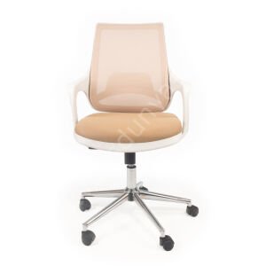 Regal Krom Ayaklı Çalışma Koltuğu Beyaz Bej