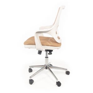 Regal Krom Ayaklı Çalışma Koltuğu Beyaz Bej
