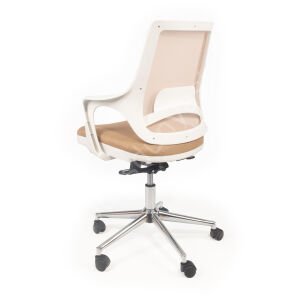 Regal Krom Ayaklı Çalışma Koltuğu Beyaz Bej