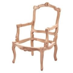 Bugatti Oymalı Ham Ahşap Berjer