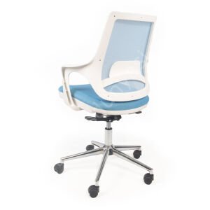 Regal Krom Ayaklı Çalışma Koltuğu Beyaz A.Mavi