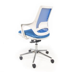 Regal Krom Ayaklı Çalışma Koltuğu Beyaz K.Mavi