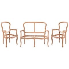 Klasik Ham Ahşap Çay Takımı