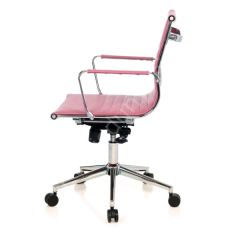 Massi Krom Ayaklı Çalışma Koltuğu Pembe Deri