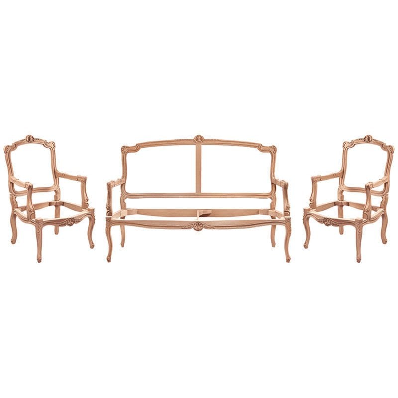 Bugatti Oymalı Ham Ahşap Çay Takımı