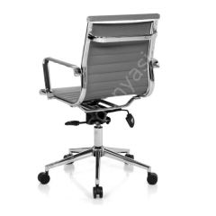 Massi Krom Ayaklı Çalışma Koltuğu Gri Deri