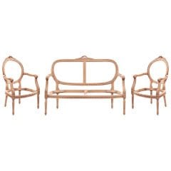 Papatya Oymalı Ham Ahşap Çay Takımı