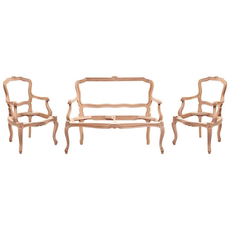 Minika Oymalı Ham Ahşap Çay Takımı