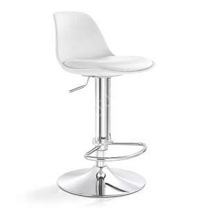 Vegas Beyaz Modern Tepsi Ayaklı Bar Sandalyesi Turuncu