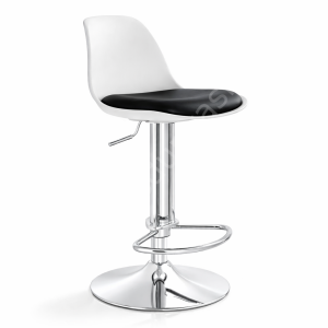 Vegas Beyaz Modern Tepsi Ayaklı Bar Sandalyesi Turuncu