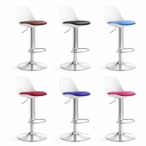 Vegas Beyaz Modern Tepsi Ayaklı Bar Sandalyesi