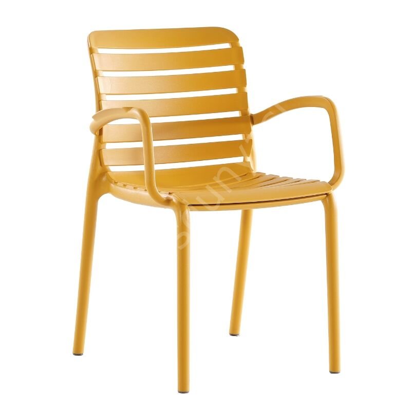 Verdalüx Kollu PP Plastik Sandalye Hardal