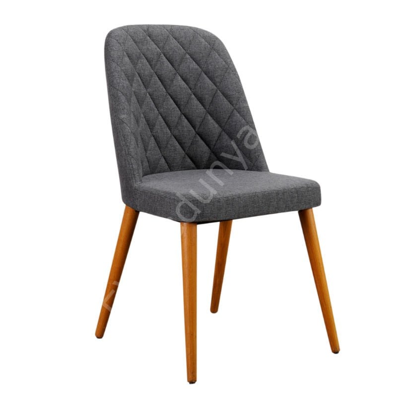 Ditha X Desen Ahşap Sandalye Koyu Gri