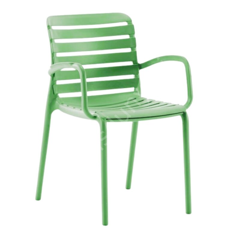 Verdalüx Kollu PP Plastik Sandalye Yeşil