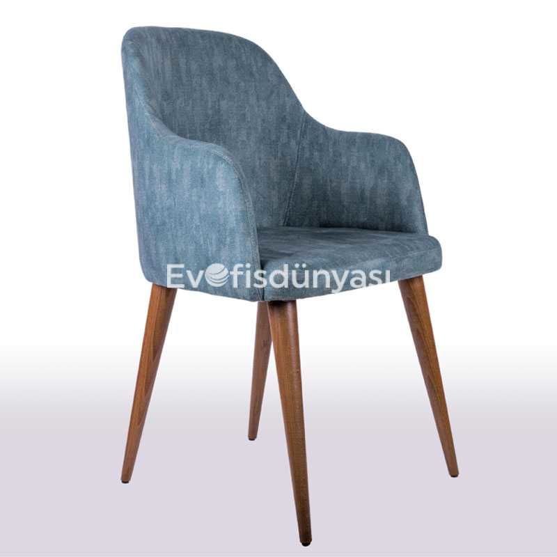 Chen Torna Ayaklı Ahşap Sandalye Mavi