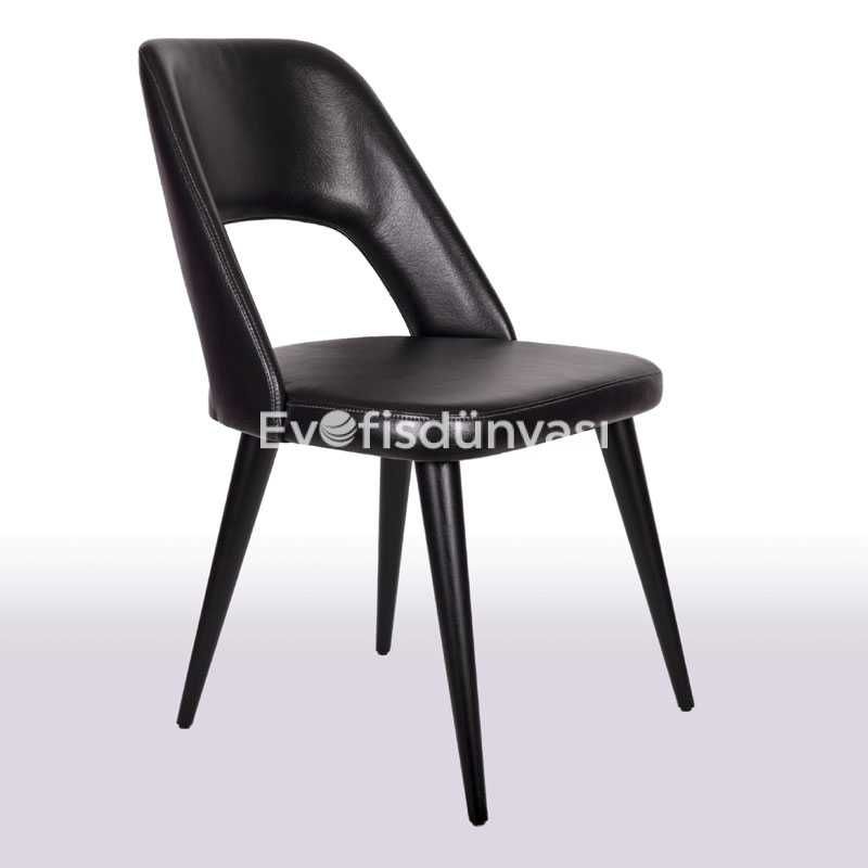 Tina Torna Ayaklı Ahşap Sandalye Siyah