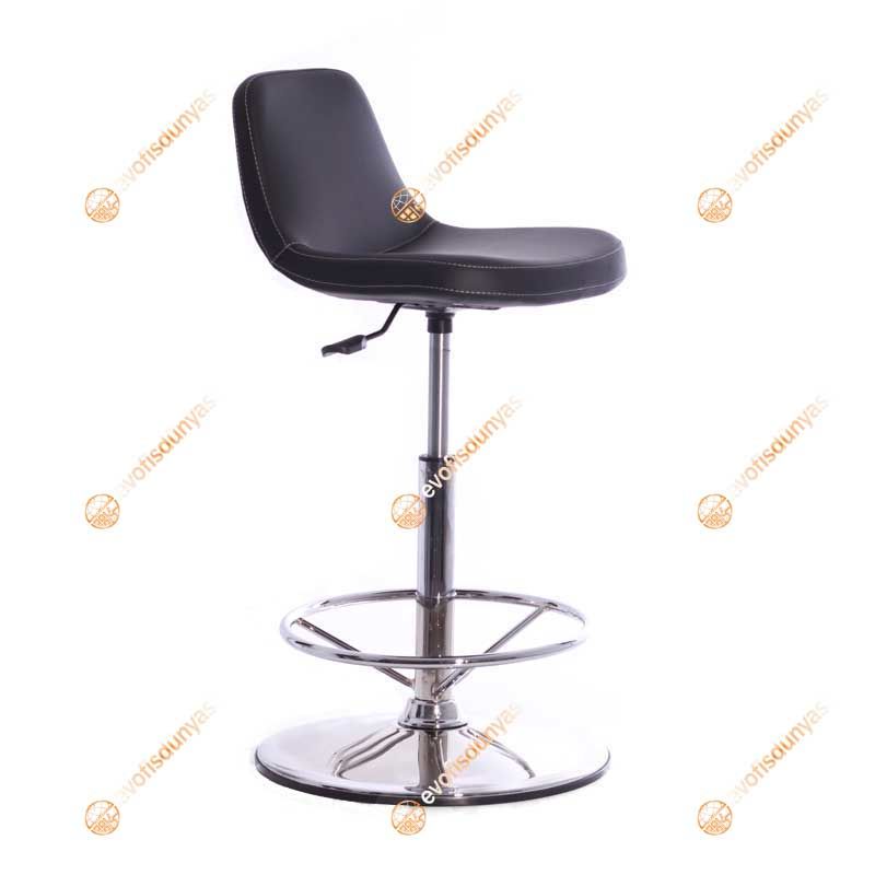 Mini Lodi Krom Tepsi Ayaklı Bar Sandalyesi