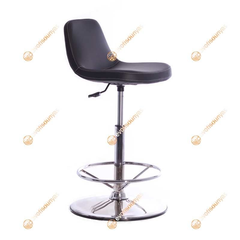 Mini Lodi Krom Tepsi Ayaklı Bar Sandalyesi