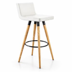 Alpar Ahşap Ayaklı Bar Sandalyesi