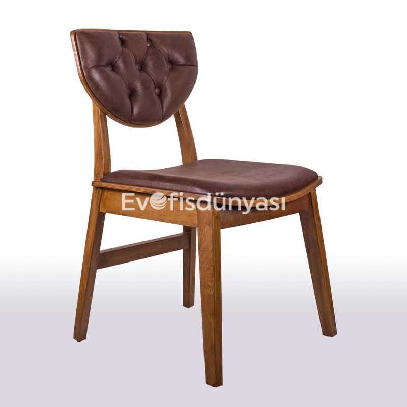 Smile Ceviz Kaplama Ahşap Sandalye Kahve