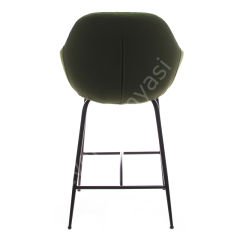 Arf Desenli Metal Ayak Bar Sandalyesi 75 - Yeşil Keten