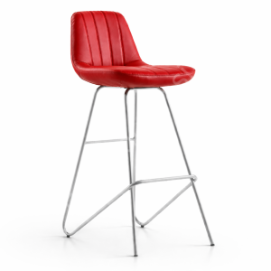 Kullek Krom Ayaklı Bar Sandalyesi