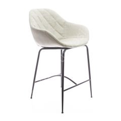 Arf Desenli Metal Ayak Bar Sandalyesi 65 - Krem Keten