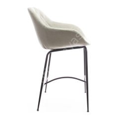 Arf Desenli Metal Ayak Bar Sandalyesi 65 - Krem Keten