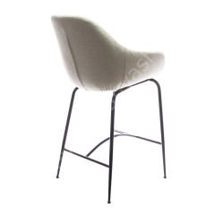 Arf Desenli Metal Ayak Bar Sandalyesi 65 - Krem Keten