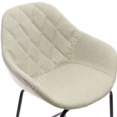 Arf Desenli Metal Ayak Bar Sandalyesi 65 - Krem Keten