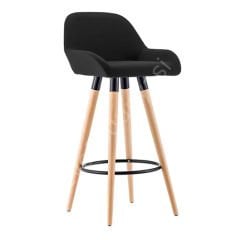 Aura Ahşap Ayaklı Bar Sandalyesi 65 cm - Mor