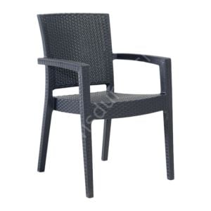 Real Rattan Görünümlü Kollu Sandalye