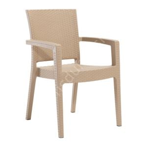 Real Rattan Görünümlü Kollu Sandalye