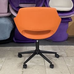 Store Çalışma Sandalyesi Turuncu Deri - Siyah Boya