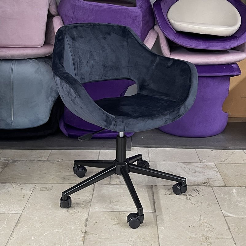 Store Çalışma Sandalyesi Antrasit Kumaş - Siyah Boya