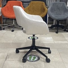 Store Çalışma Sandalyesi Krem Kumaş - Siyah Boya