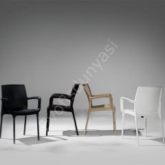 Lost PP Rattan Görünümlü Sandalye Kapiçino