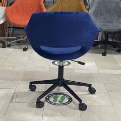 Store Çalışma Sandalyesi Lacivert Kumaş - Siyah Boya