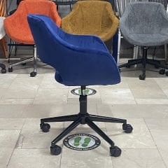 Store Çalışma Sandalyesi Lacivert Kumaş - Siyah Boya