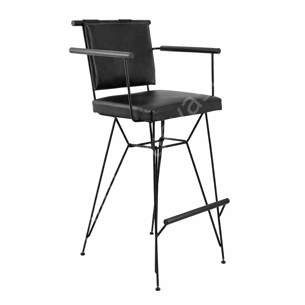 Penyes Metal Kol Bar Sandalyesi 65 cm - Siyah