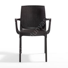 Lost PP Rattan Görünümlü Sandalye Kahve