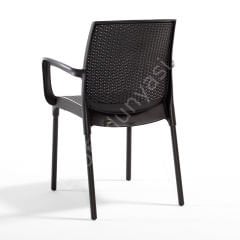 Lost PP Rattan Görünümlü Sandalye Kahve