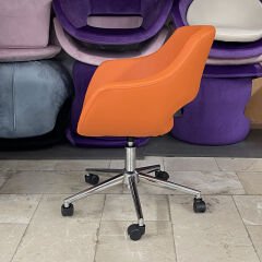 Store Çalışma Sandalyesi Turuncu Deri - Krom