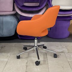 Store Çalışma Sandalyesi Turuncu Deri - Krom