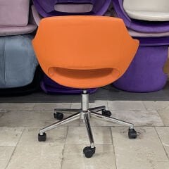 Store Çalışma Sandalyesi Turuncu Deri - Krom